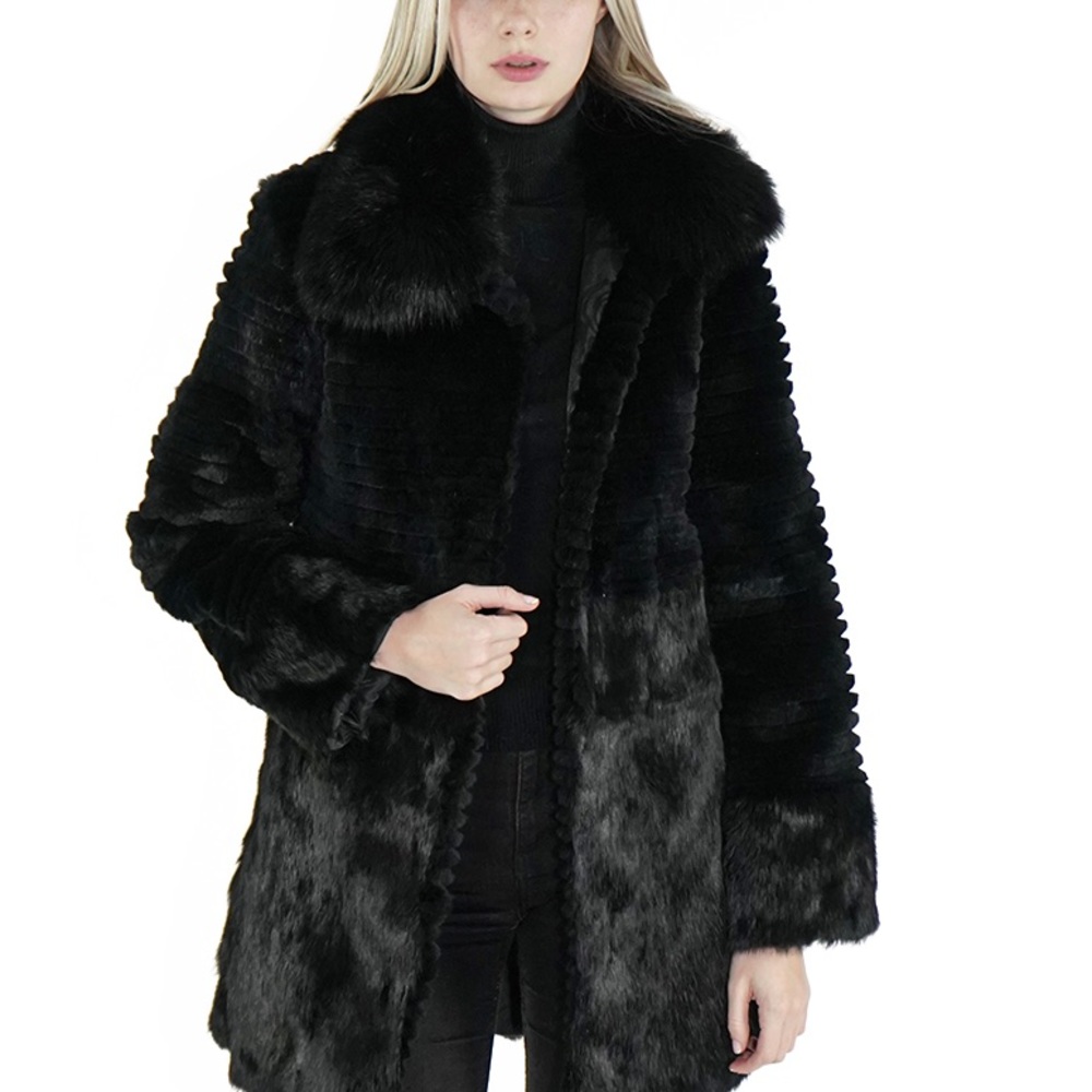 191. NWT WOMENS SHERRILL & BROS. NATHALIE M GENUINE RABBIT FUR JACKET